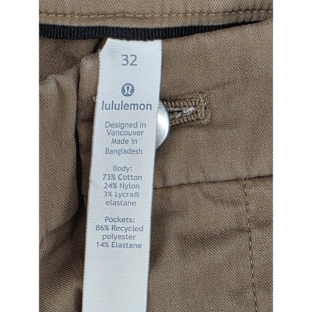 X2 Lululemon ABC Slim & Commission Classic Pants Men's Sz 32 Olive Green/ Khaki - Picture 16 of 16